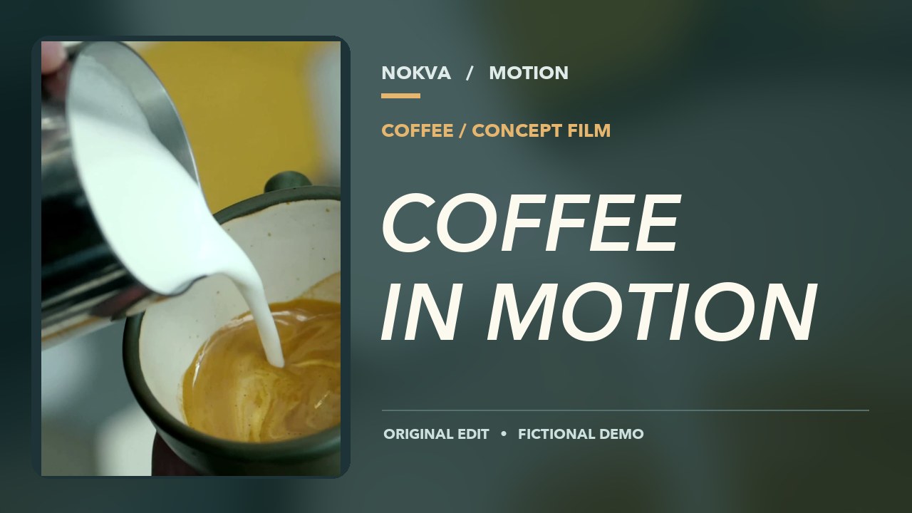 Miniatura independiente de vídeo de café NOKVA: Coffee in Motion